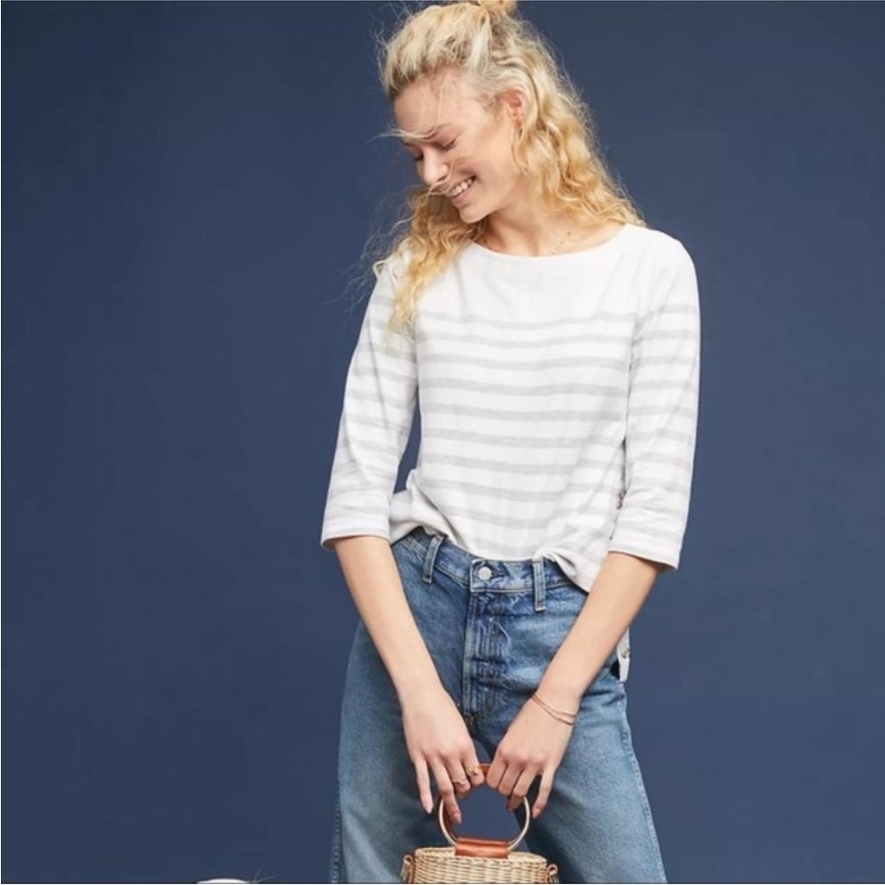 Maeve by Anthropologie striped button-detail top size XS